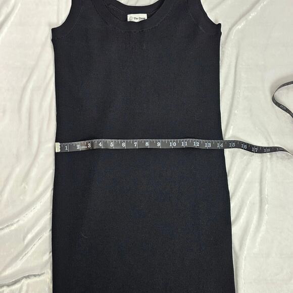 The Drop Yasmin Black Side Slit Rib Knit Midi Tank Dress Women's Size L NWT - Picture 12 of 14